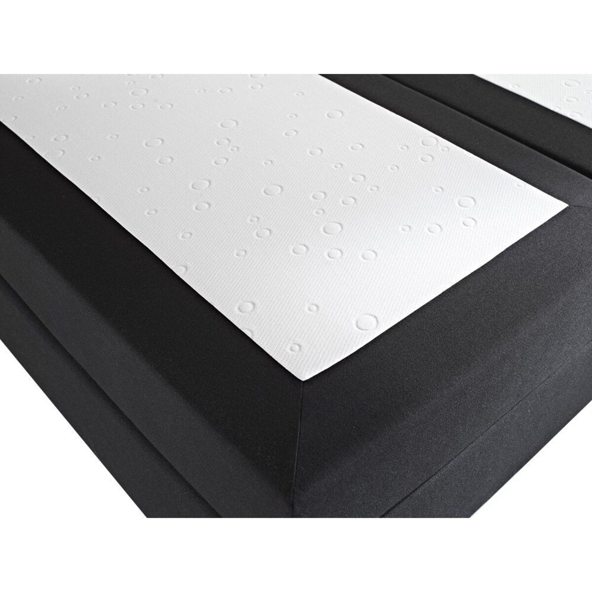 Łóżko kontynentalne ekoskóra 180 x 200 cm czarne PRESIDENT