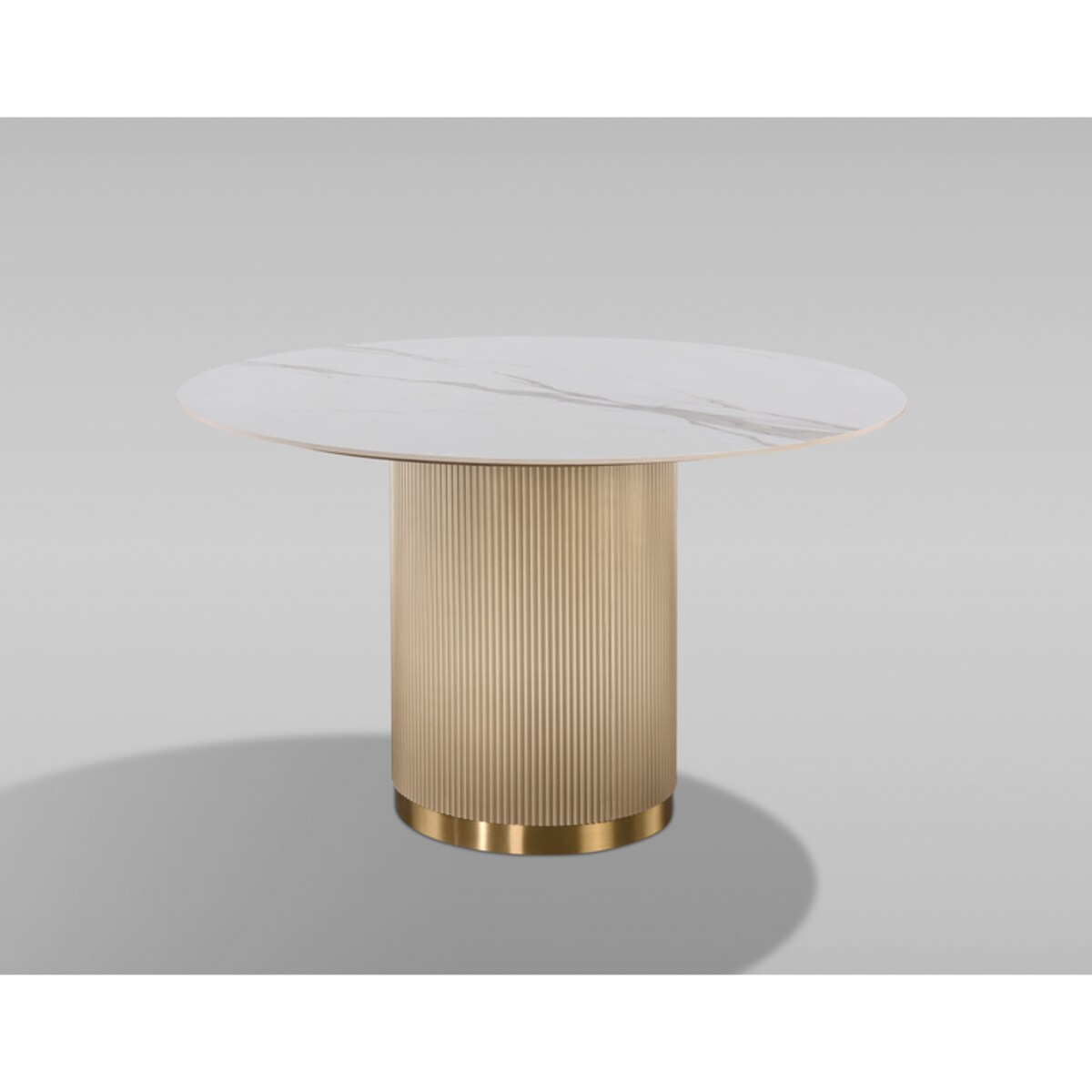 Okrągły stół glamour złoty ryflowany Luna Gold 120x75