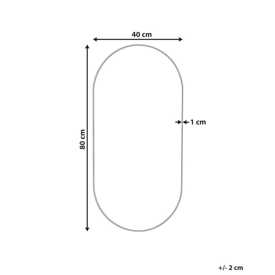 Owalne lustro ścienne 40 x 80 cm srebrne ALFORTVILLE