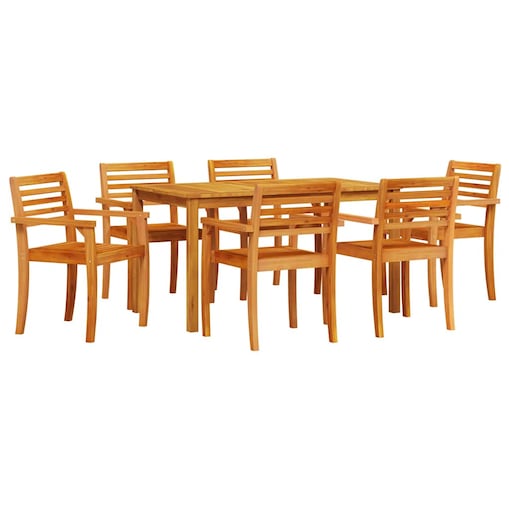 vidaXL Zestaw do jadalni w ogrodzie 7 pcs Brązowy lite drewno akacjowe