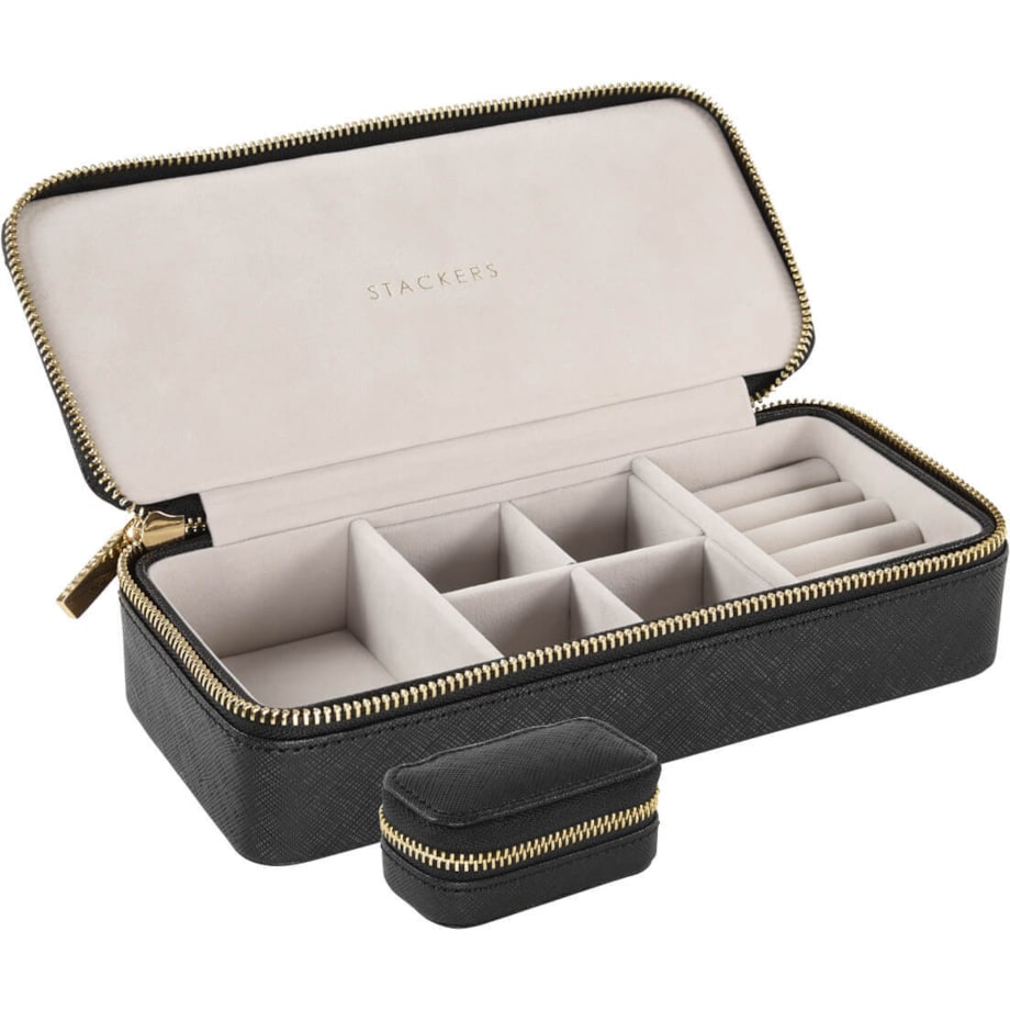 Pudełko podróżne na biżuterię Travel Large Stackers velvet czarne