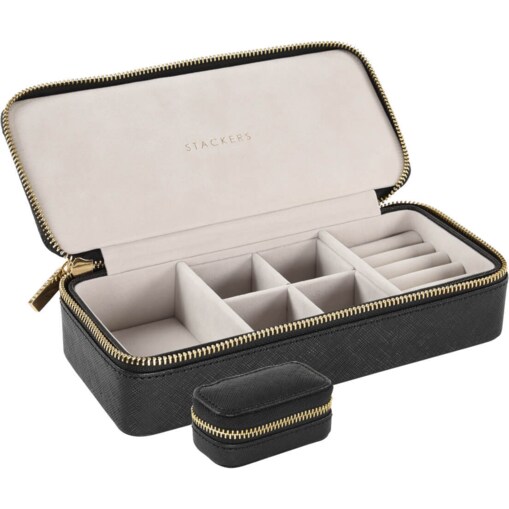 Pudełko podróżne na biżuterię Travel Large Stackers velvet czarne