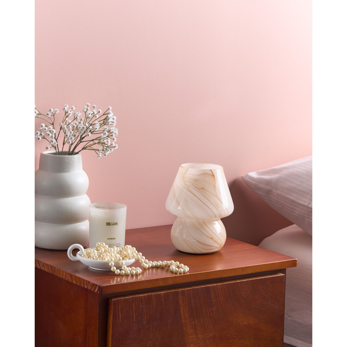 Lampa stołowa LOBO Szkło Beżowy