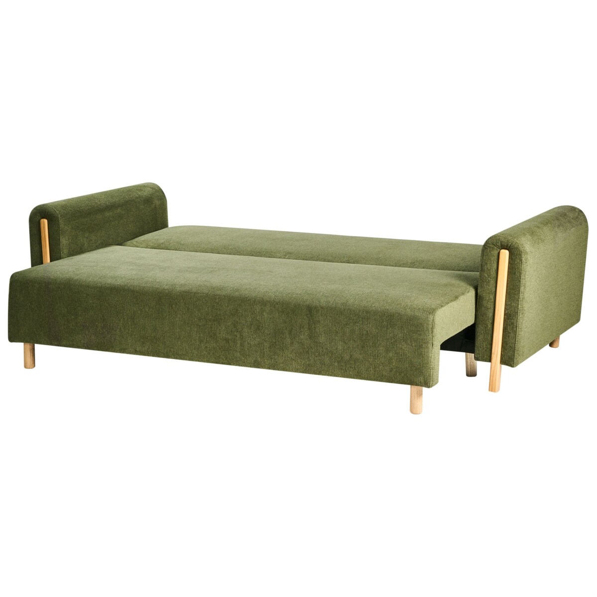 Sofa rozkładana dla 3 osób KVAM Zielony ze schowkiem
