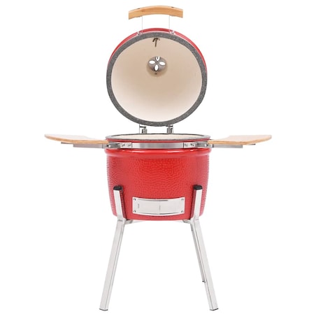 vidaXL Ceramiczny grill Kamado z wędzarnią, 33 cm