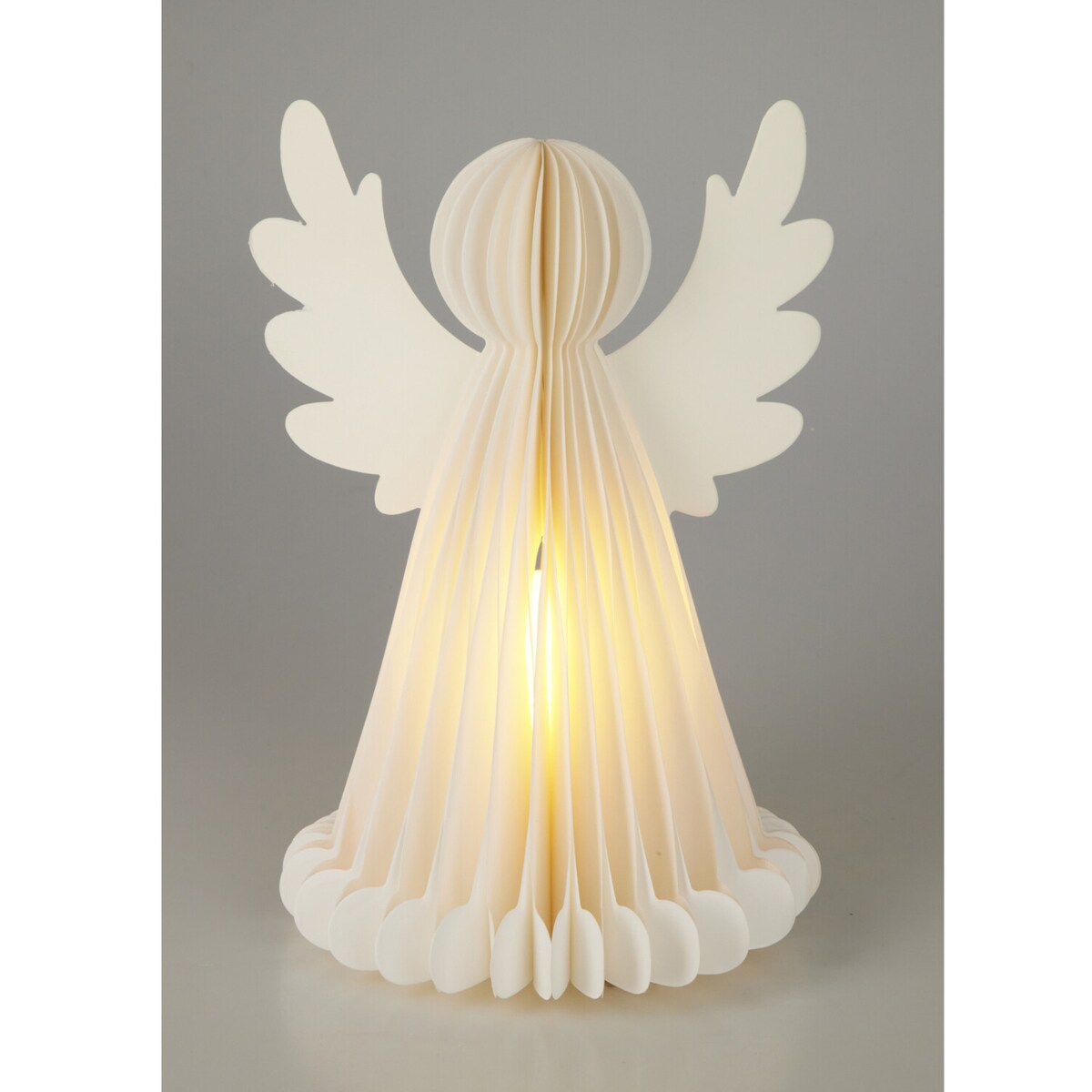 Świecąca dekoracja świąteczna, papierowy anioł z 6 LED