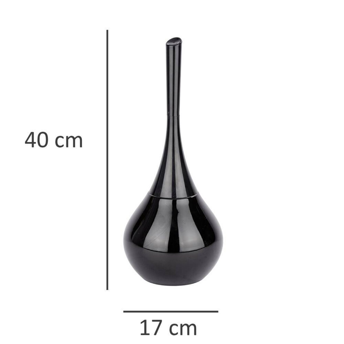 Pojemnik na szczotkę FLAKON BLACK + szczotka WC, WENKO