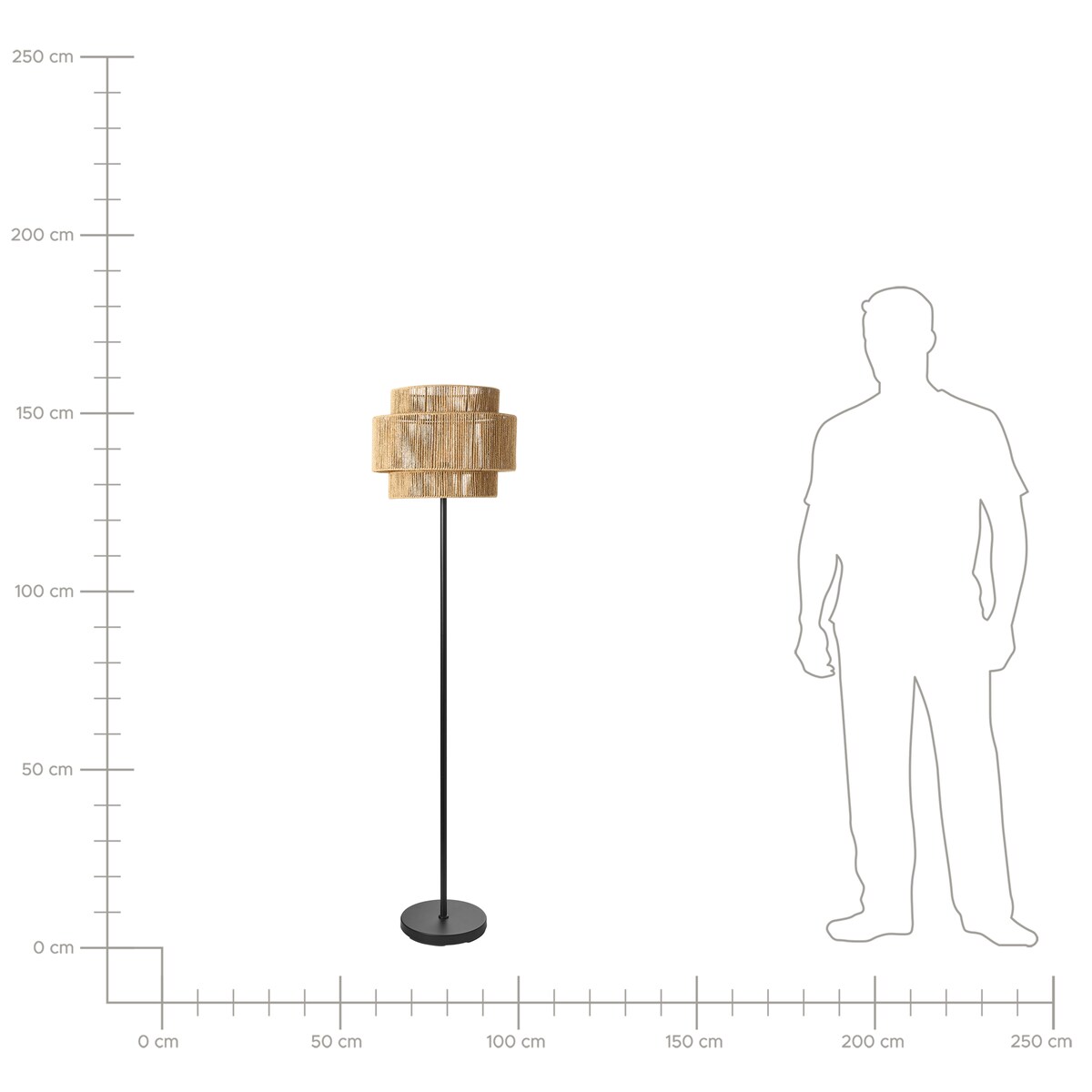 Lampa podłogowa WOKIRO Papierowy sznurek Naturalny