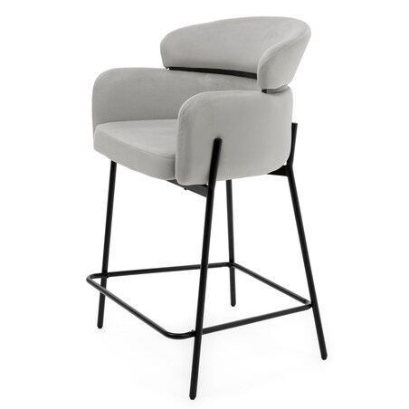 Hoker tapicerowany welurowy do salonu BOLZANO jasnoszary