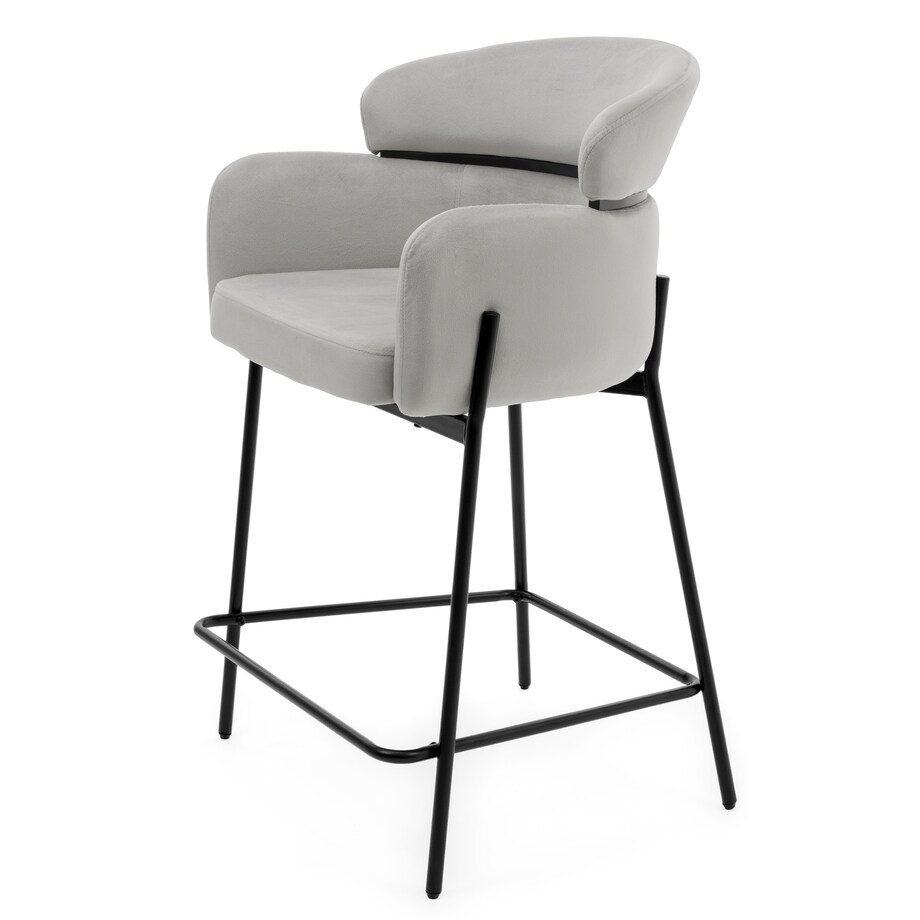 Hoker tapicerowany welurowy do salonu BOLZANO jasnoszary