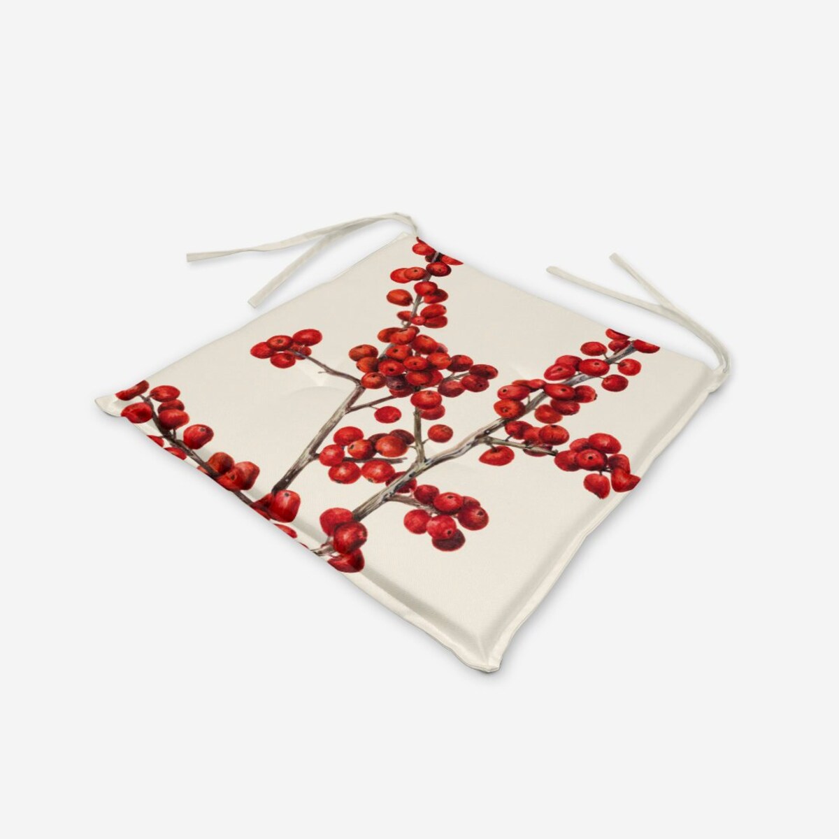 Poduszka świąteczna na krzesło - Ostrokrzew