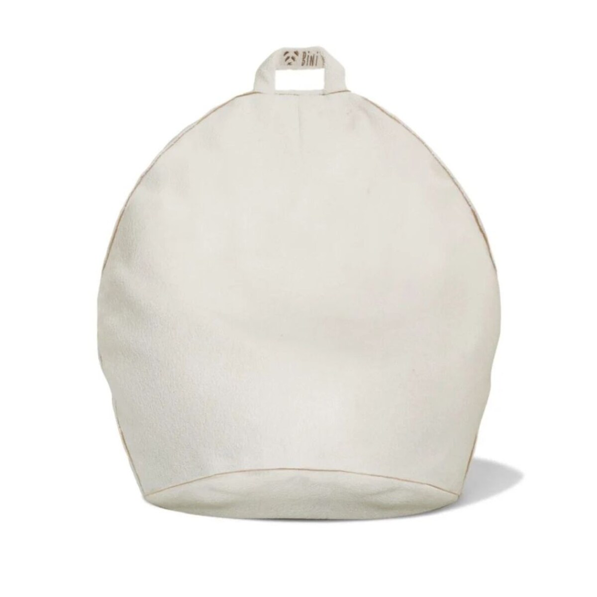 Duża miękka pufa z jasnego materiałU BINI SOFT CINNAMON – L