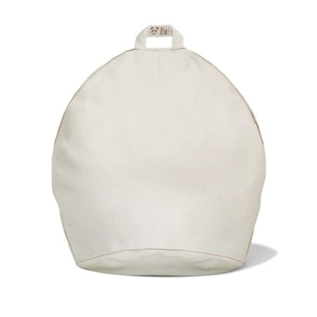 Duża miękka pufa z jasnego materiałU BINI SOFT CINNAMON – L