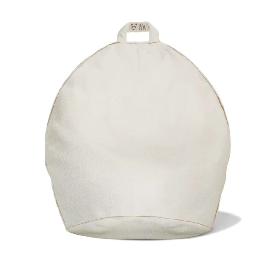 Duża miękka pufa z jasnego materiałU BINI SOFT CINNAMON – L