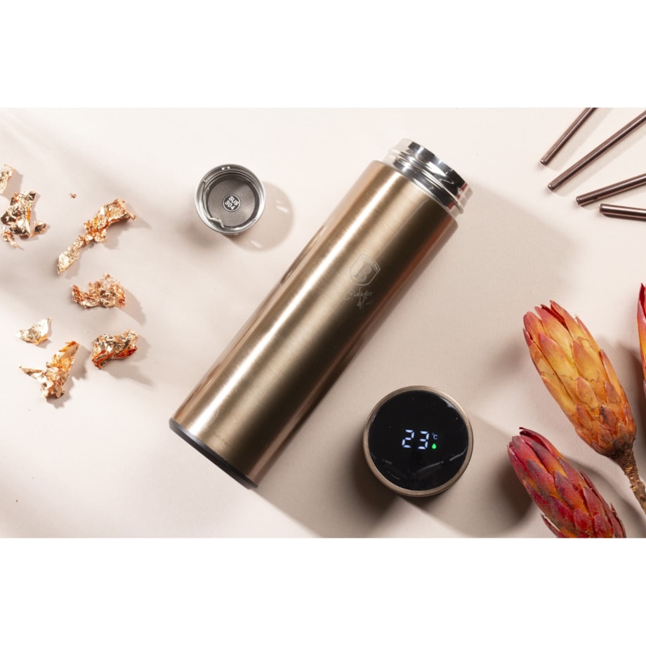 Inteligentny termos stalowy 0.45L z wskaźnikiem temperatury LED BERLINGER HAUS Rose Gold