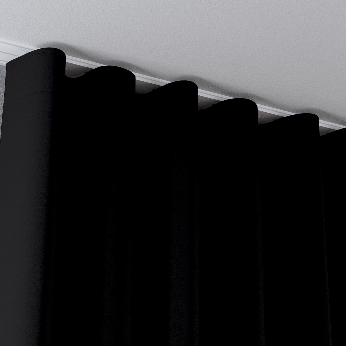 Zasłona na taśmie wave 130x260 czarny