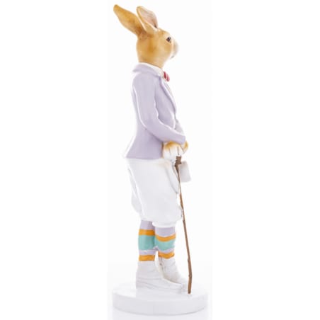 Dekoracja - króliczek z bukietem wiosennych kwiatów 20,5x10,5x9,5 cm