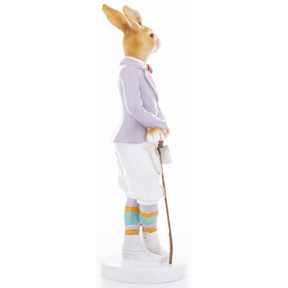 Dekoracja - króliczek z bukietem wiosennych kwiatów 20,5x10,5x9,5 cm