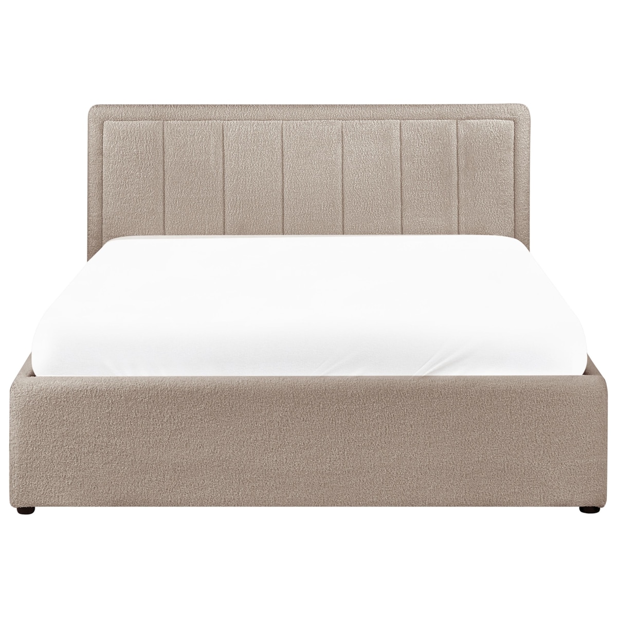 Łóżko z pojemnikiem MONTLAUR 140 x 200 cm Boucle Beżowoszary
