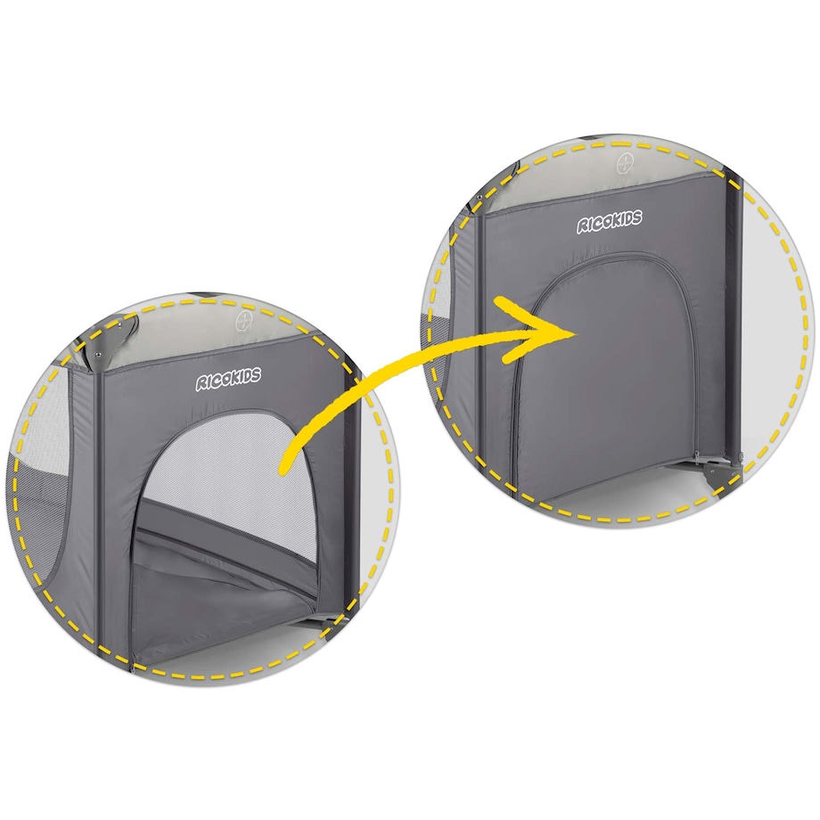 Łóżeczko turystyczne dla dziecka składane podróżne kojec Ricokids + materac + torba