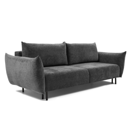 Kanapa ADA z funkcją spania i pojemnikiem- tkanina szenilowa- grafitowa