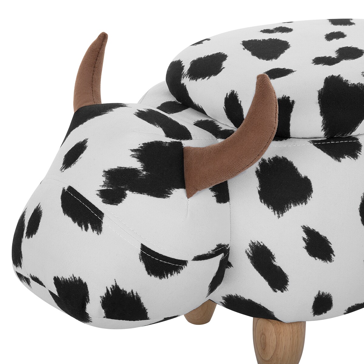 Pufa zwierzak ze schowkiem COW Biały Krowa