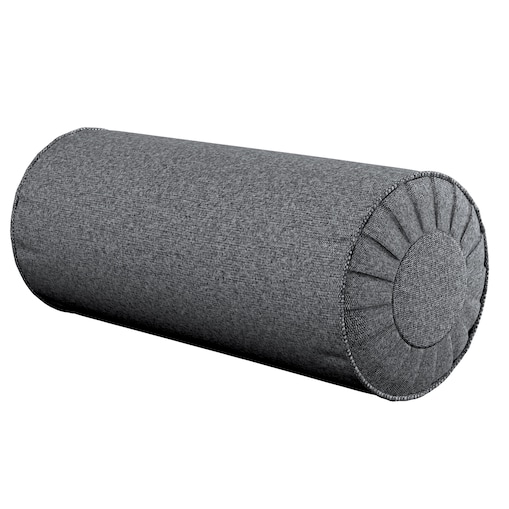 Poduszka wałek z zakładkami, ciemno szary melanż, Ø20 x 50 cm, Amsterdam