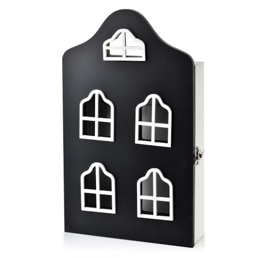 STACY Skrzynka na klucze 17,5x5,5x29,5cmDomek czarny