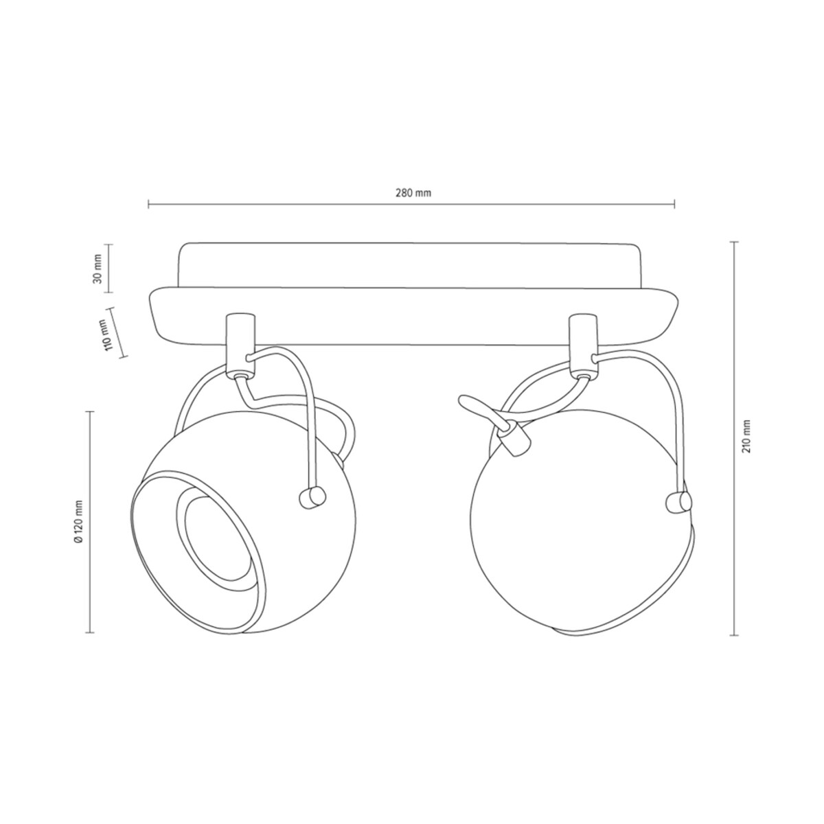 Lampa Sufitowa BRITOP Lighting 2xGU10 LED 5W Klasyczne Połączenie Satyny z Szarym Betonem, Polski Producent, 1 szt.