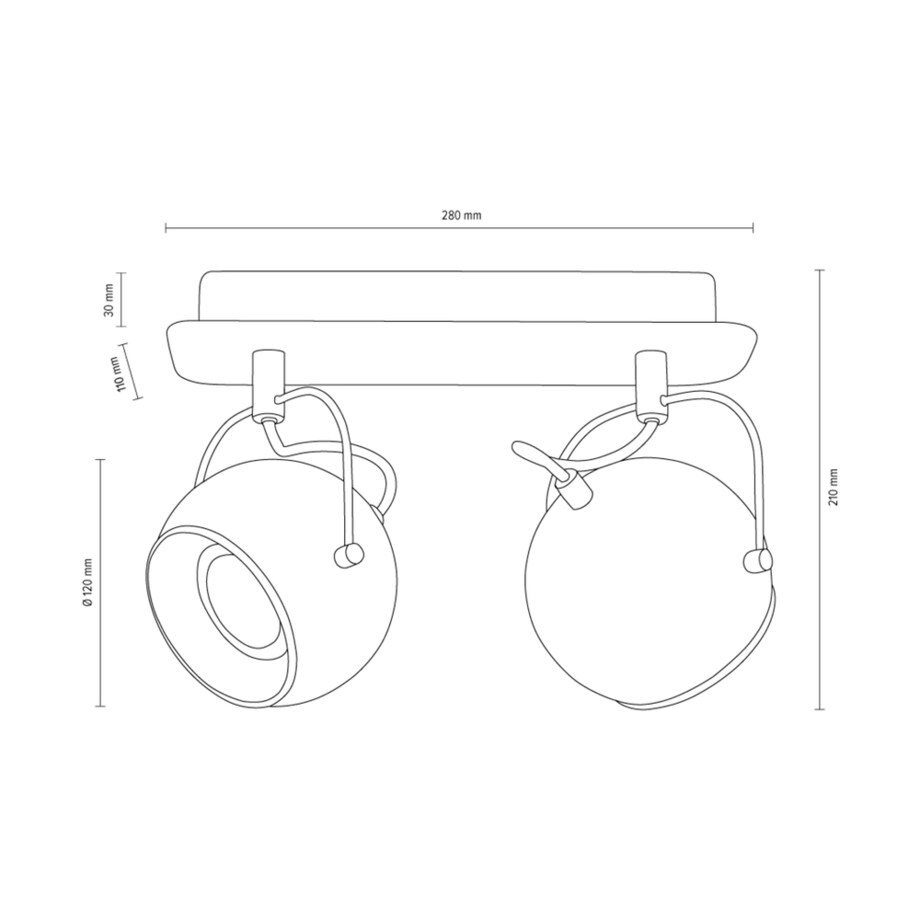 Lampa Sufitowa BRITOP Lighting 2xGU10 LED 5W Klasyczne Połączenie Satyny z Szarym Betonem, Polski Producent, 1 szt.