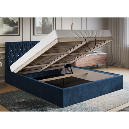 Łóżko jednoosobowe 120x200 OLDO 3 guziki kryształki- butelkowa zieleń