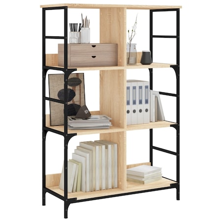 vidaXL Regał na książki, dąb sonoma, 78,5x33x117,5 cm