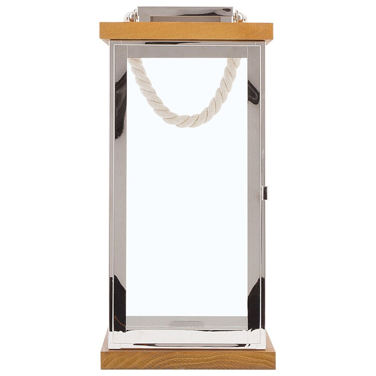 Lampion szklany 41 cm srebrny BORNEO