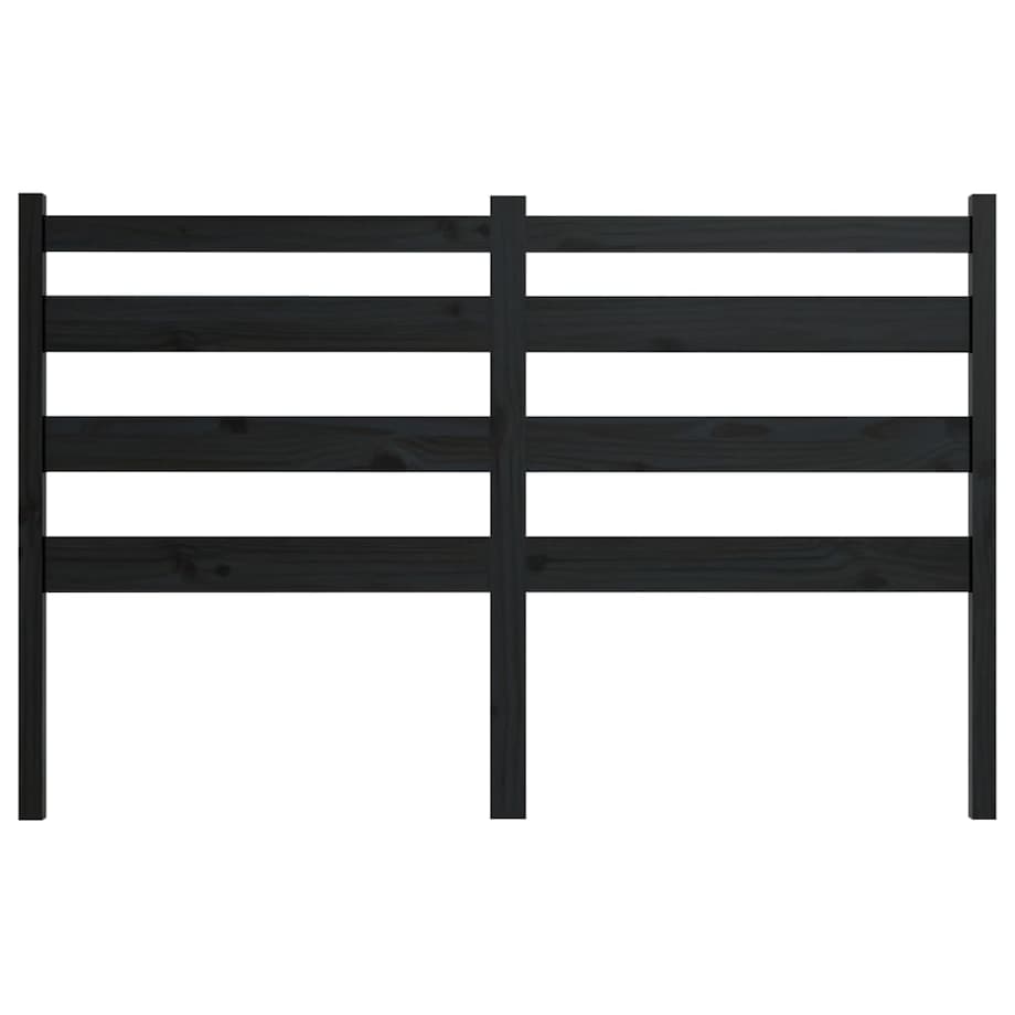 vidaXL Wezgłowie łóżka, czarne, 146x4x100 cm, lite drewno sosnowe