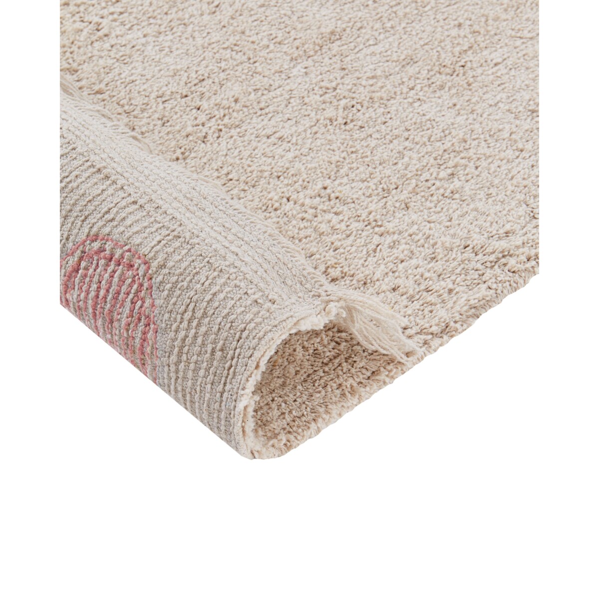 Dywan dziecięcy bawełniany 140 x 200 cm beżowy z różowym DARDERE
