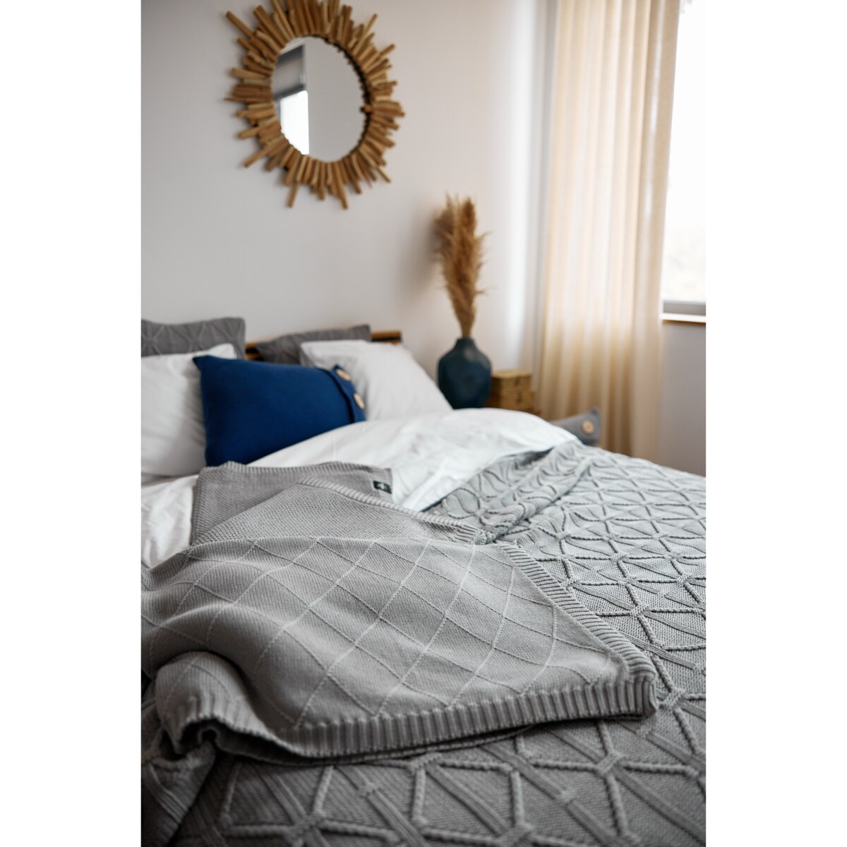 Pled romby szary, 130 x 160 cm, La Manta