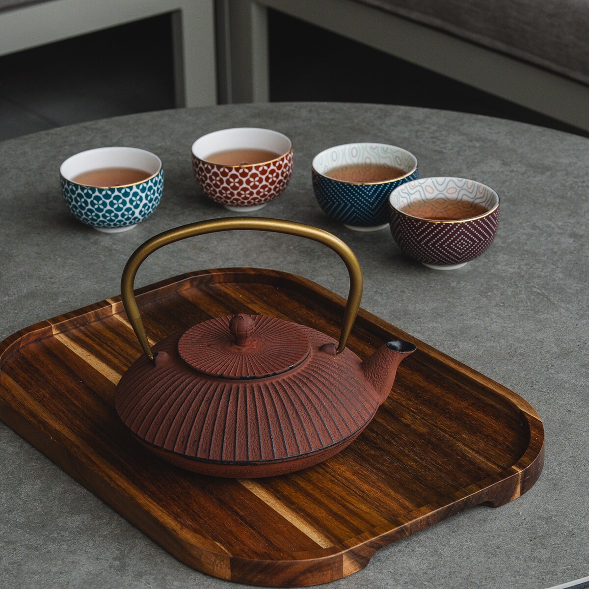 Dzbanek żeliwny Linhai 1.1L czerwony