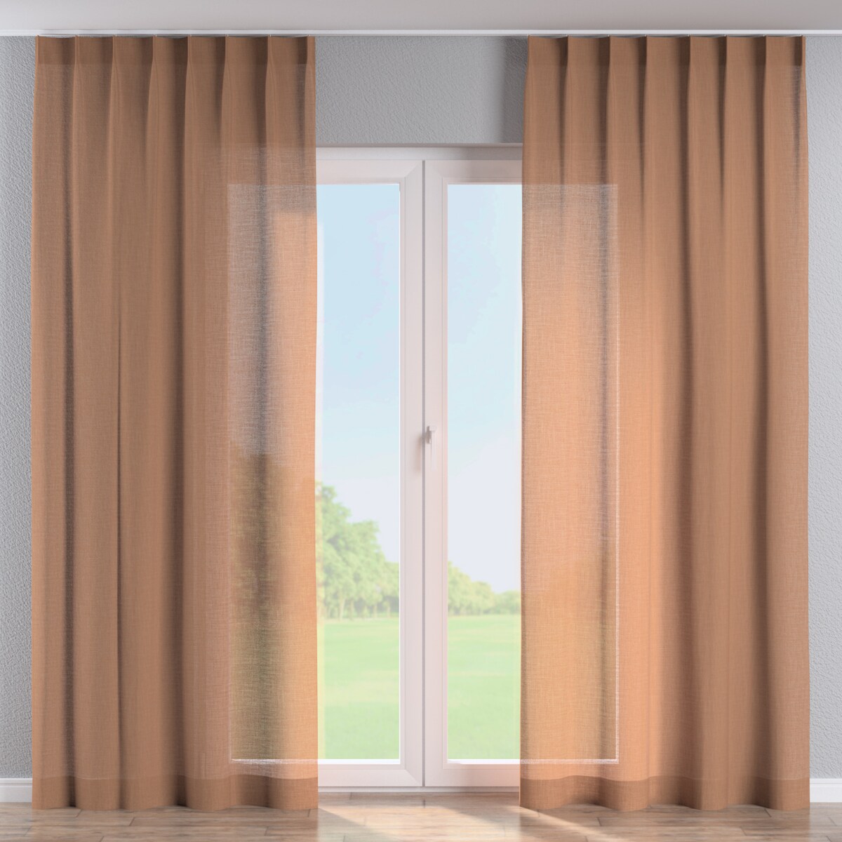 Zasłona na haczykach flex pojedynczych 130x245 cynamonowy