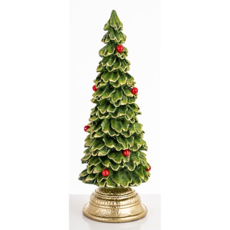 Choinka zielona ze złotą podstawą 40x15x15 cm CHRISTMAS TREE