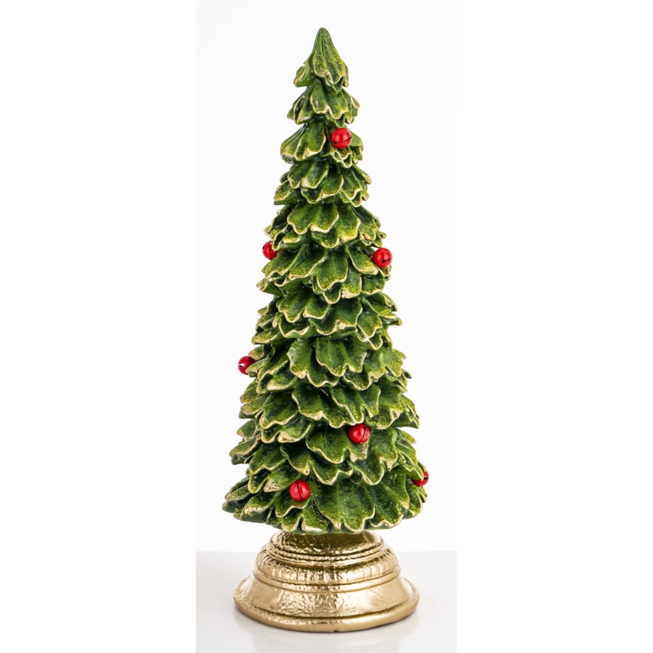 Choinka zielona ze złotą podstawą 40x15x15 cm CHRISTMAS TREE