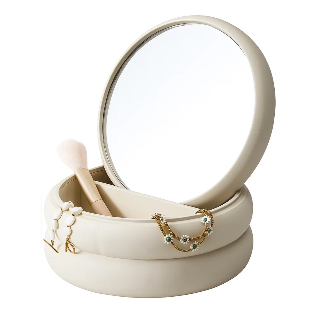 Szkatułka na biżuterię z lusterkiem, 17,5 x 17,5 x 9 cm