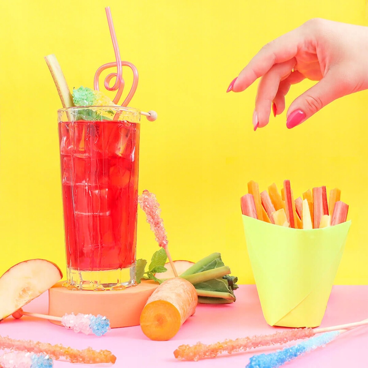 Herbata owocowa RABARBAROWY SORBET o smaku rabarbarowym PREMIUM Cup&You - herbata liściasta sypana mieszanka napar susz - gotowa na prezent upominek