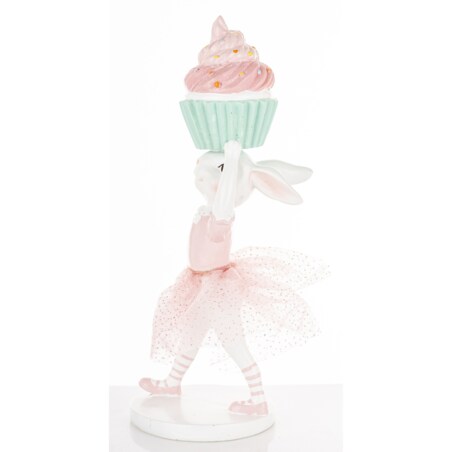 Dekoracja - króliczka w tiulowej spódniczce 30x11x11 cm GUDRUN-2 z muffinką