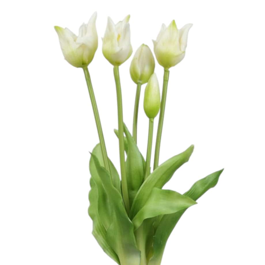Bukiet silikonowych tulipanów 40 cm kremowe