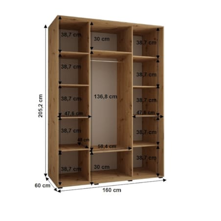 Szafa przesuwna Garderoba SAPPORO 1 160 gł. 60 artisan/artisan