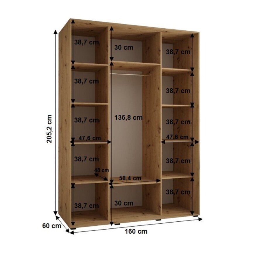 Szafa przesuwna Garderoba SAPPORO 1 160 gł. 60 artisan/artisan