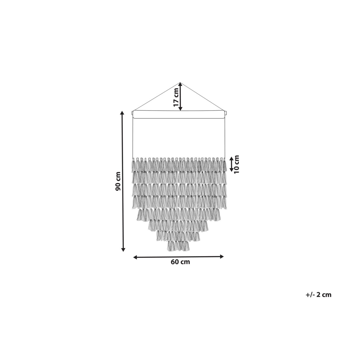 Dekoracja ścienna z frędzlami biała THUL