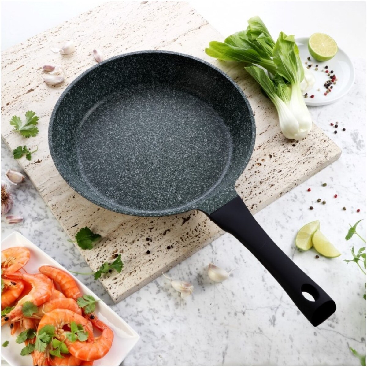 Patelnia do smażenia 28cm indukcja granitowa nieprzywierająca TIROSS