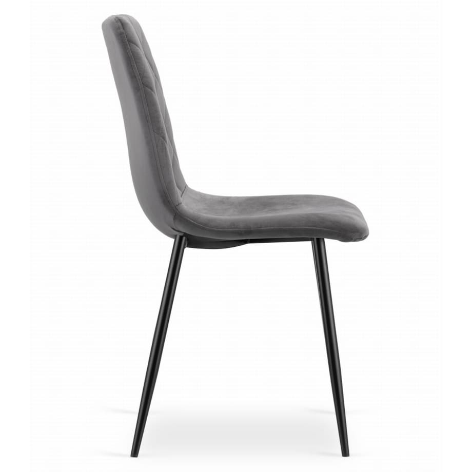 Krzesło Do Jadalni Kuchni Salonu Turin - Ciemny Szary Aksamit X 3