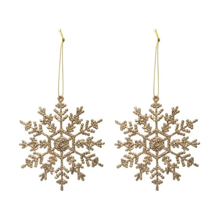 Zawieszki, brokatowe śnieżynki, 2 szt.